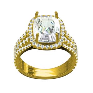 Cushion Cut Diamond Halo Cathedral Engagement Ring