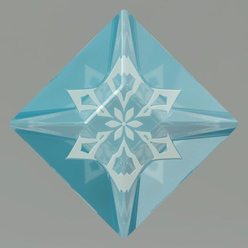 Genshin Impact square Cryo Vision gem ONLY. Video game, props, cosplay