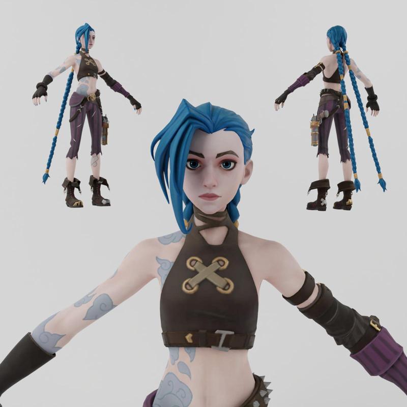 Jinx Arcane Lowpoly Rigged