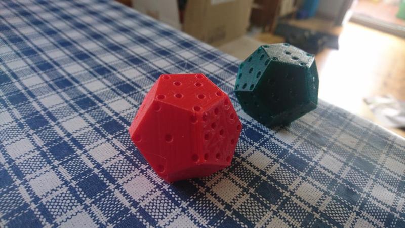 Dodecahedra with dice eyes