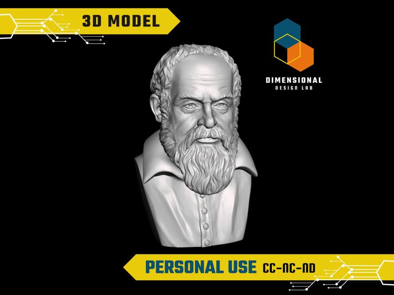 Galileo Galilei - High-Quality STL File for 3D Printing (PERSONAL USE)