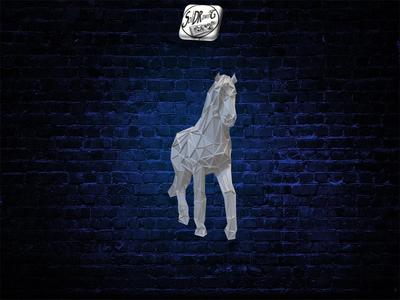 Maned Horse - Low Voronoi Style - Single Spider Web - LowPoly - Perfect Design - Easy Print - Decor