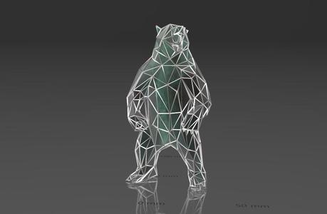 Guardian Bear - Low Voronoi Style - Single Spider Web - LowPoly - Perfect Design - Easy Print - Decor