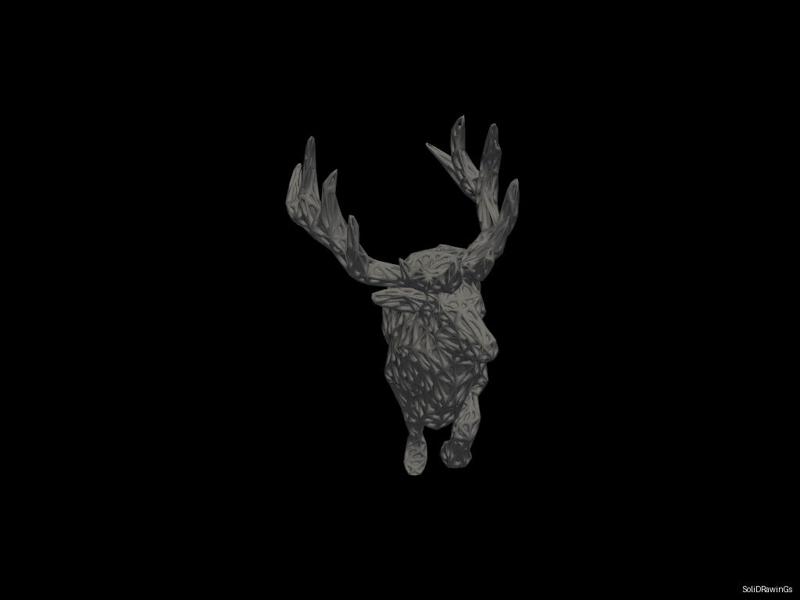 Sacred Guardian Deer - Voronoi Style - Spider Web - LowPoly - Perfect Design - Easy Print - Decor