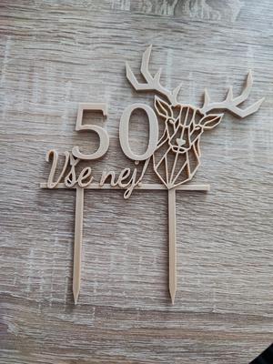 Cake topper deer, zápich do dortu