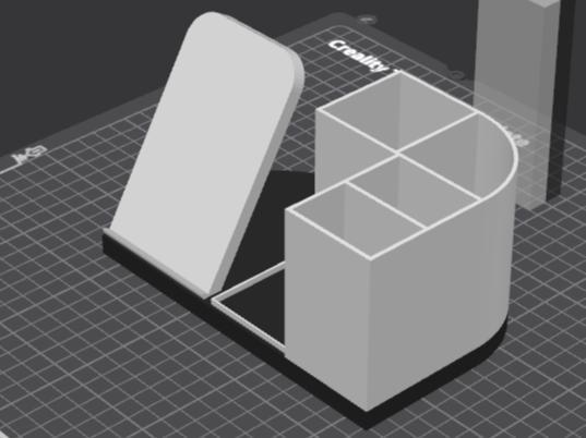 Desk organizer with phone holder