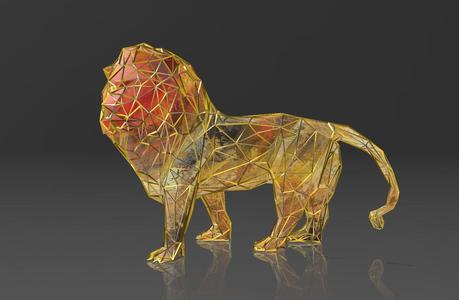 King Lion - Low Voronoi Style - Single Spider Web - LowPoly - Perfect Design - Easy Print - Decor
