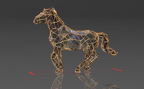 Running Rebel Horse - Low Voronoi Style - Single Spider Web - LowPoly - Perfect Design - Easy Print - Decor