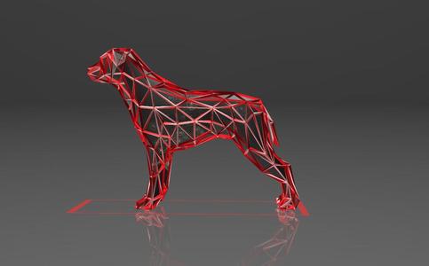 Noble Dog - Low Voronoi Style - Single Spider Web - LowPoly - Perfect Design - Easy Print - Decor