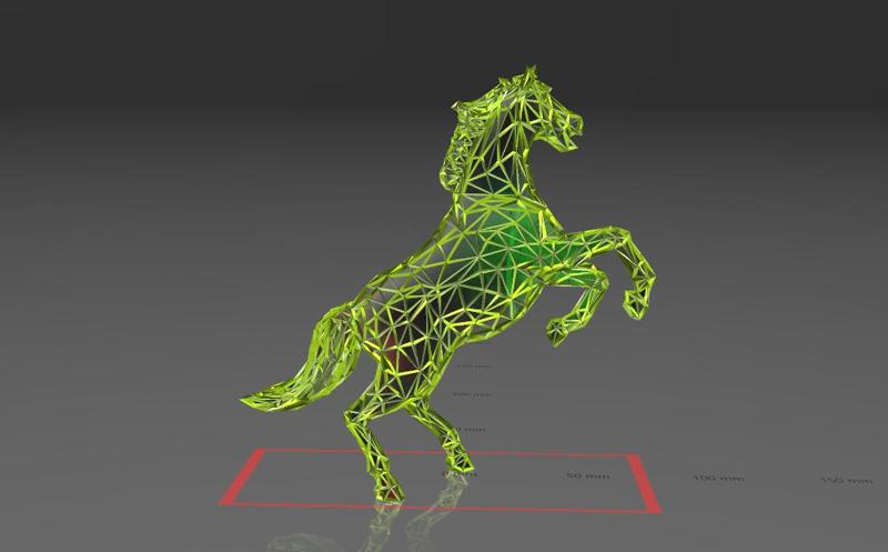 Horse 09 - Low Voronoi Style - Single Spider Web - LowPoly - Perfect Design - Easy Print - Decor