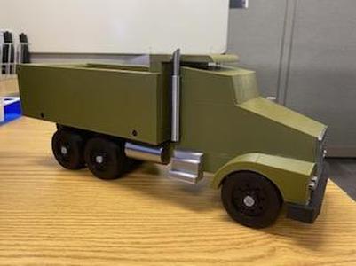 Toy Dump Truck (in Army Green)