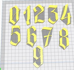 gothic style numbers moldable in size