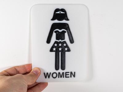 Wonder Woman-Inspired Women’s Restroom Sign