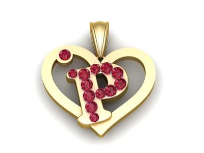 HEART P PENDANT 3d printable model