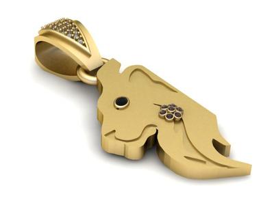 HEAD LION PENDANT 3d printable model
