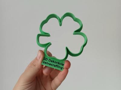Four-leaf clover cookie cutter with custom text