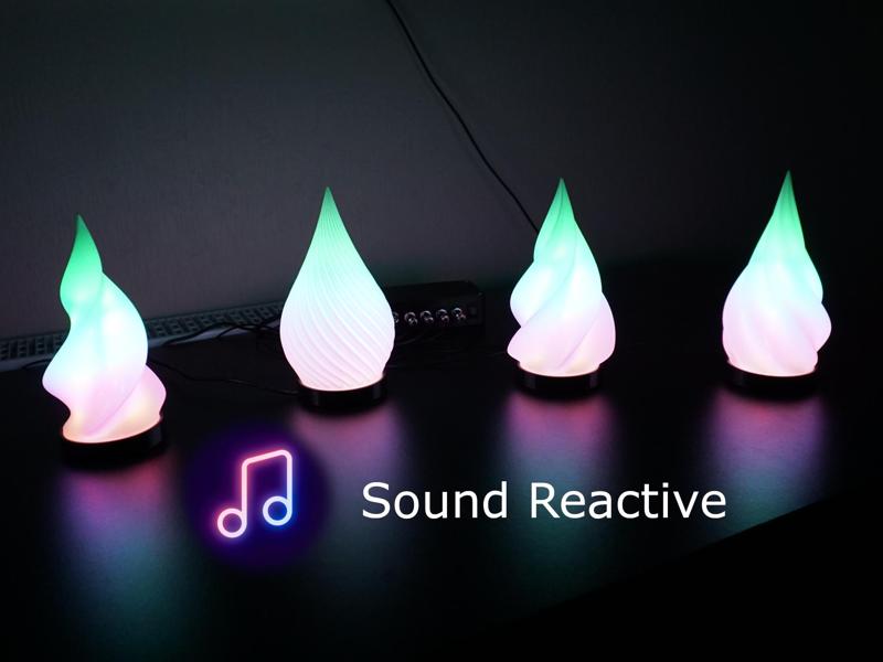 Sprial LED Lamps with Controll Hub (WLED Soundreactive)