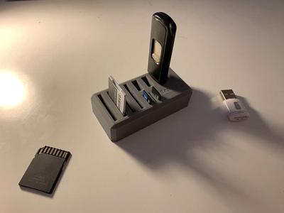 Sd card & USB dock / holder