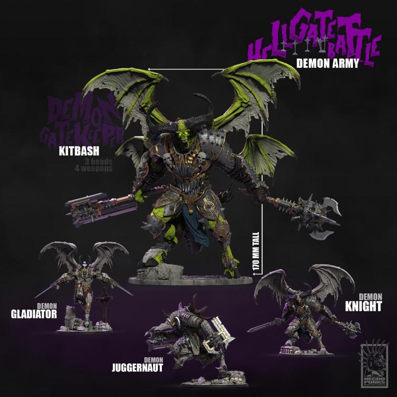Demon Gatekeeper Kitbash and His Army - Hell Gate Battle - BUNDLE#11