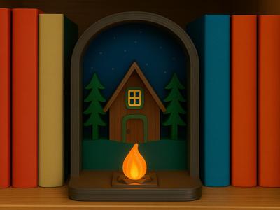 Ozark Cabin Campfire Book Nook