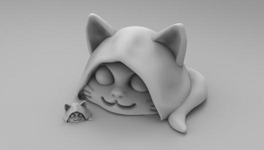 Hooded Cat Slime Rogue Sculpts Logo Mascot