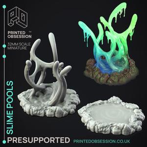 Slime Pools - Scatter Terrain -  PRESUPPORTED - Illustrated and Stats - 32mm scale