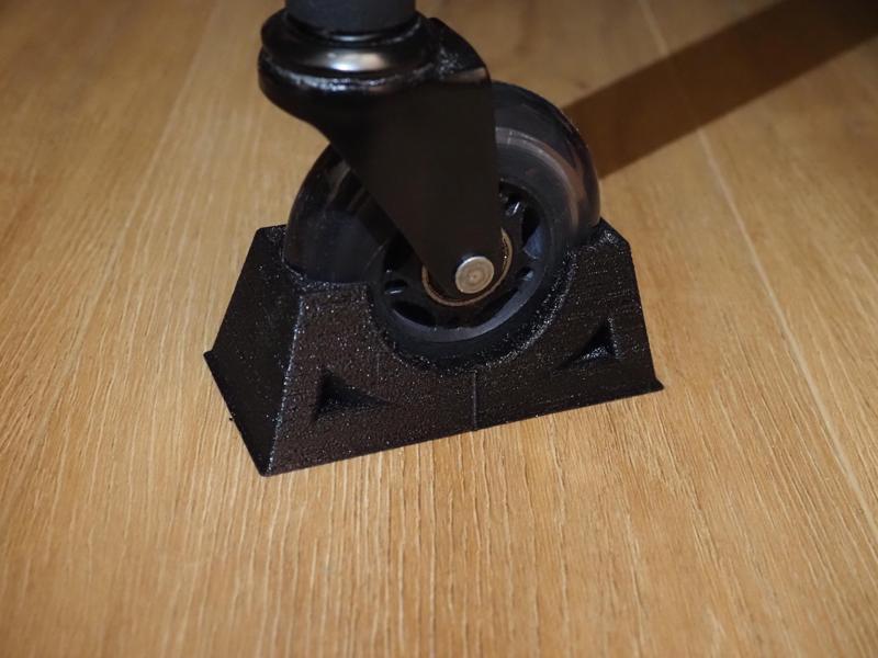 Office Wheel Chock/Stopper for Rollerblade-type Wheels