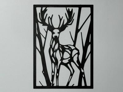low poly deer silhouette (wall art)