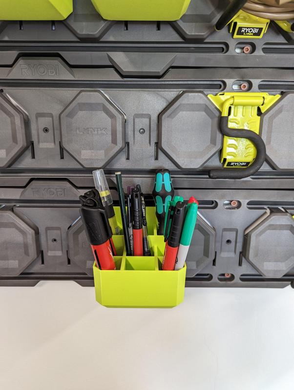 Organizer bin with dividers compatible with Ryobi Link