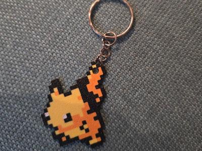 Minimalist Pixel Art Pokémon Pikachu Keychain