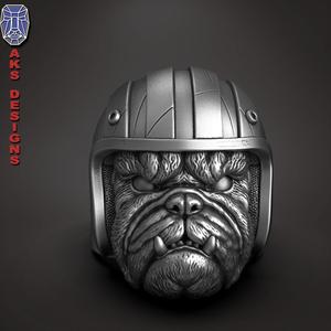 Bulldog biker version 1 Ring jewelry