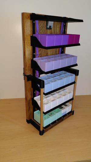 Collapsible Gridfinity Storage Wall (Case) for 50 bins