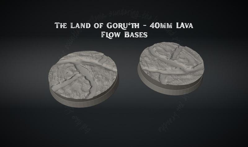 The Land of Goru'th - 40mm Lava Flow Bases