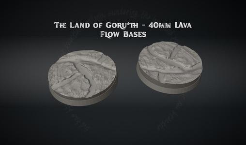 The Land of Goru'th - 40mm Lava Flow Bases