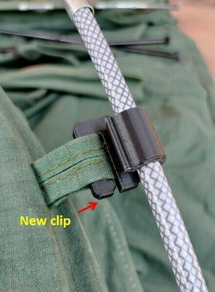 J Clip for swag or tent. (Fibreglass tent pole clip)