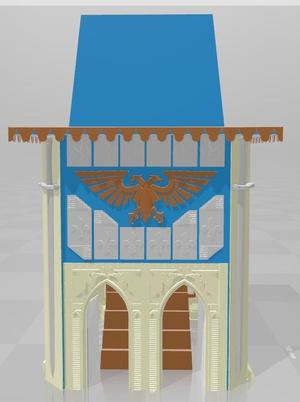 Chapel Dice Tower - strawberry box top - WH40k