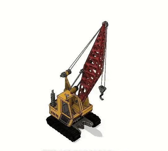 Yellow Crawler Crane with Movements
