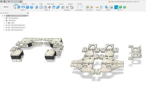 VzBot 235 AWD CNC mounts for 2040 extrusion uprights.
