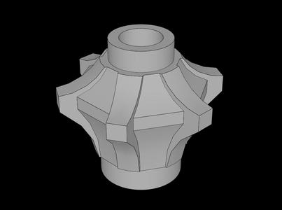 Lego Compatible (5686.dat) Rock  1 x  1 Crystal  6 Point with Axle Hole and Hollow Stud