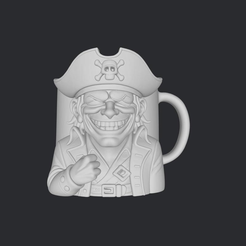 pirate coffee cup, High-Quality 3D Model STL Files for Print - Instant Download & Ready-to-Use!