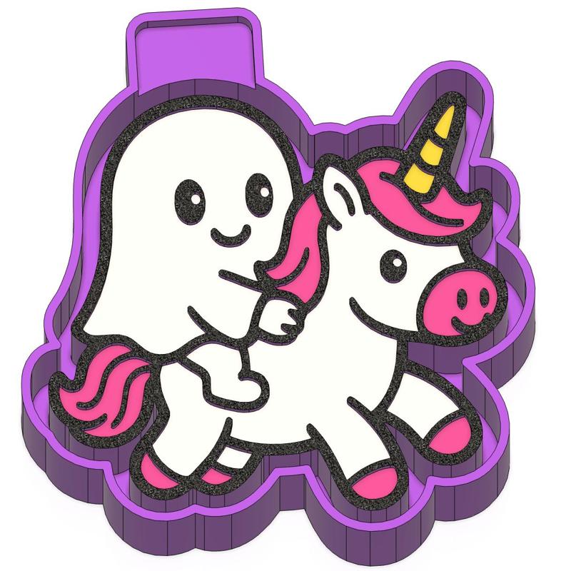 Cute Ghost Riding Unicorn Freshie STL Mold Housing