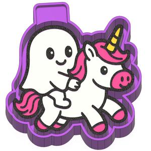 Cute Ghost Riding Unicorn Freshie STL Mold Housing