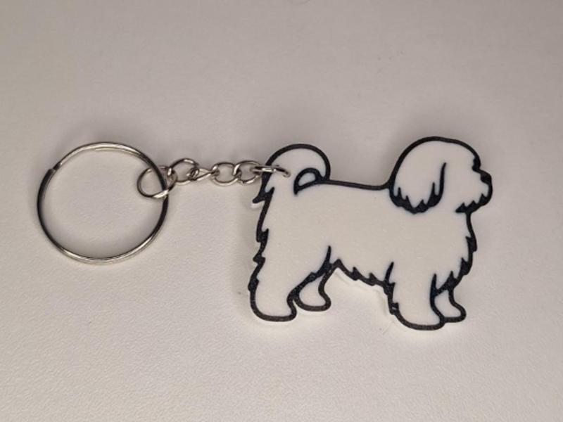 Maltese dog keychain