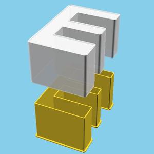 LATIN CAPITAL LETTER E, nestable box (v1)