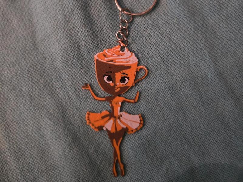 Brainrot Ballerina Cappuccina Keychain Design