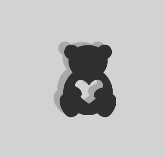 Bear with Heart Decoration - 2D Art