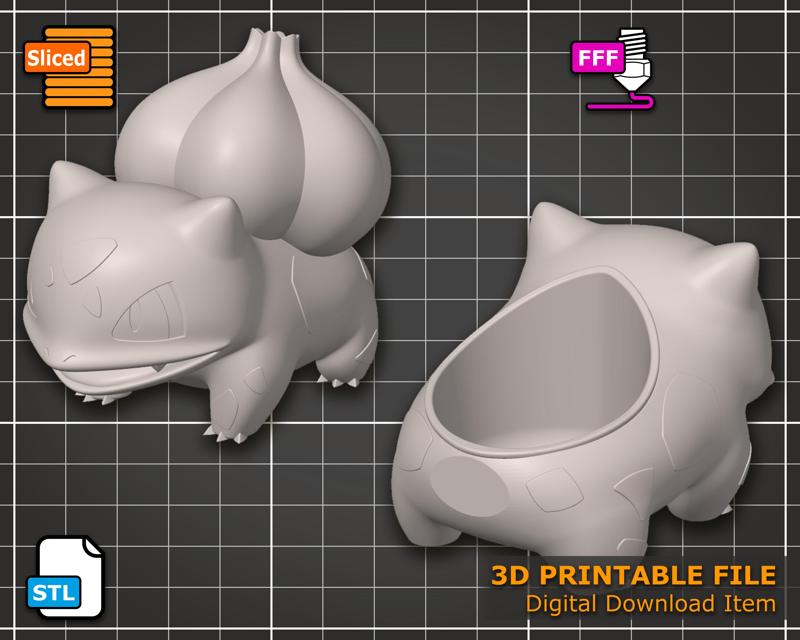 2in1 Bulbasaur Flower Pot and Figure - 3D Printable