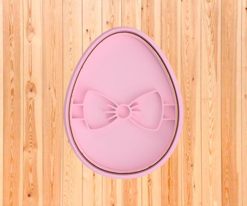 Easter egg with cookie cutter bow - Easter Day Cookies