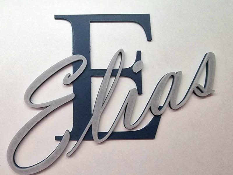 Door Name, Door Sign "Elias" – 2-Color, 6 mm Thick
