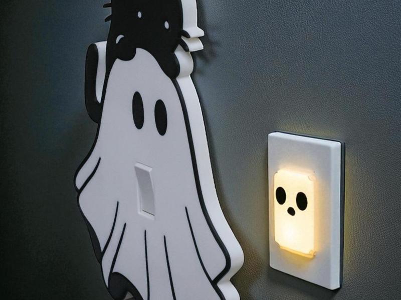 Ghost and Cat - Light switch plate cover